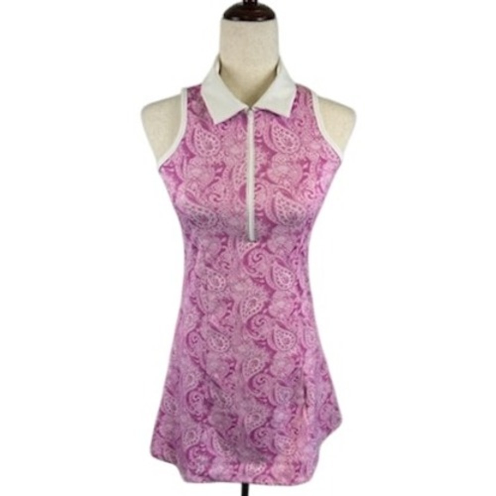 HDE Womens Sleeveless Golf Tennis Pickleball Dress Pink‎ Paisley Size Small